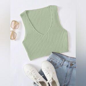 Shein Ribbed Knit Crop Top